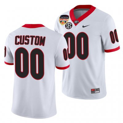 Georgia Bulldogs Custom Men's #00 White 2021 Orange Bowl th Anniversary 1 Football NCAA Jersey 2406WJOL7