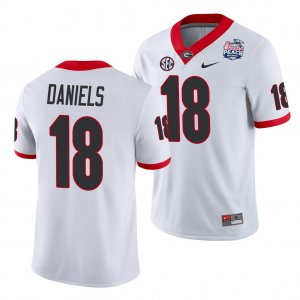 Georgia Bulldogs JT Daniels Men's #18 White 2021 Peach Bowl Football NCAA Jersey 2406HWBC5