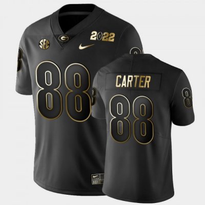 Georgia Bulldogs Jalen Carter Men's #88 Golden Black 2021 National Champions Football NCAA Jersey 2406ETUU2