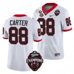 Georgia Bulldogs Jalen Carter Men's #88 National Champions Back-To-Back CFBPlayoff 2023 White Football NCAA Jersey 2406DMOQ5