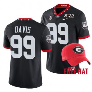 Georgia Bulldogs Jordan Davis Men's #99 Champions 2021 Orange Bowl CFP Black Football NCAA Jersey 2406XGVM1