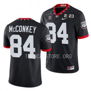 Georgia Bulldogs Ladd McConkey Men's #84 Black 2023 National Championship Playoff Football NCAA Jersey 2406GKVW6