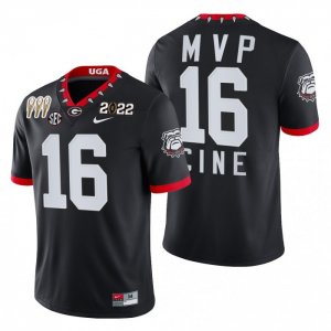 Georgia Bulldogs Lewis Cine Men's #16 CFP 2021-22 MVP National Champions White Football NCAA Jersey 2406UOYH1