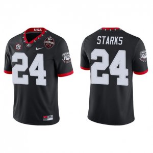 Georgia Bulldogs Malaki Starks Men's #24 2022 National Champions Playoff Black Game Football NCAA Jersey 2406KJER0