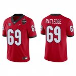 Georgia Bulldogs Tate Ratledge Men's #69 2022 National Champions Playoff Red Game Football NCAA Jersey 2406RFVD1