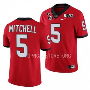 Georgia Bulldogs Adonai Mitchell Men's #5 Red 2023 National Championship Playoff Football NCAA Jersey 2406BKPP5