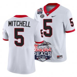 Georgia Bulldogs Adonai Mitchell Men's #5 White 2022 Peach Bowl Playoff Football NCAA Jersey 2406NKFK0