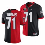 Georgia Bulldogs Andrew Thomas Men's #71 100th Season Split Edition Alumni NFL Black Red Football NCAA Jersey 2406IPWR3