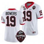 Georgia Bulldogs Brock Bowers Men's #19 National Champions Back-To-Back CFBPlayoff 2023 White Football NCAA Jersey 2406CNYH6