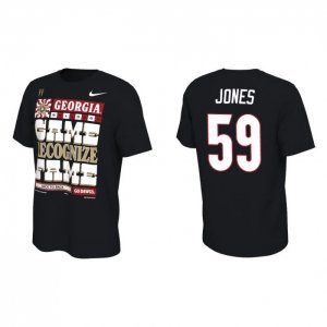 Georgia Bulldogs Broderick Jones Men's #59 2022 National Champions Playoff Black Locker Room Football NCAA T-Shirt 2406BIBZ5