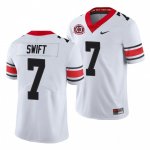 Georgia Bulldogs D'Andre Swift Men's #7 Alternate 40th Anniversary White Football NCAA Jersey 2406PZPG0