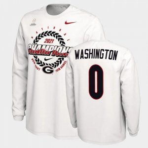 Georgia Bulldogs Darnell Washington Men's #0 White 2021 National Champions Football NCAA T-Shirt 2406SFAN8