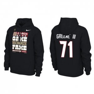 Georgia Bulldogs Earnest Greene III Men's #71 2022 National Champions Playoff Pullover Locker Room Black Football NCAA Hoodie 2406EVHN1