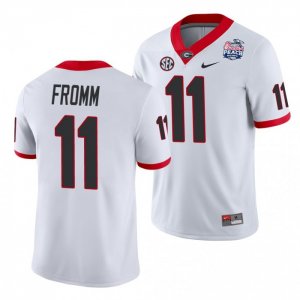 Georgia Bulldogs Jake Fromm Men's #11 White 2021 Peach Bowl Football NCAA Jersey 2406YZNN7