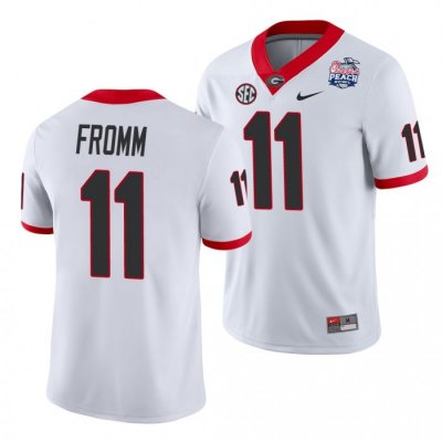 Georgia Bulldogs Jake Fromm Men's #11 White 2021 Peach Bowl Football NCAA Jersey 2406YZNN7