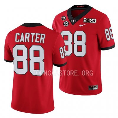 Georgia Bulldogs Jalen Carter Men's #88 Red 2023 National Championship Playoff Football NCAA Jersey 2406ILTR3