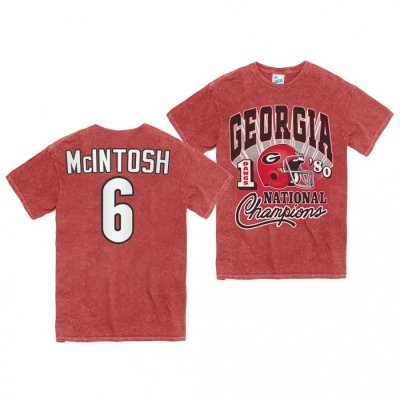 Georgia Bulldogs Kenny McIntosh Men's #6 Red 1980 National Champs Rocker Vintage Tubular Football NCAA T-Shirt 2406JAUL2