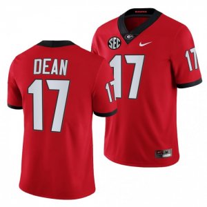 Georgia Bulldogs Nakobe Dean Men's #17 Red Football NCAA Jersey 2406HSTM0