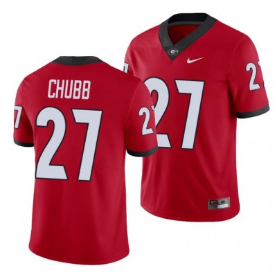 Georgia Bulldogs Nick Chubb Men's #27 Player Alumni Red Football NCAA Jersey 2406CJYN2