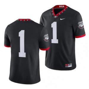 Georgia Bulldogs Number Men's #1 Alternate 100th Anniversary Black Game Football NCAA Jersey 2406RKUK2