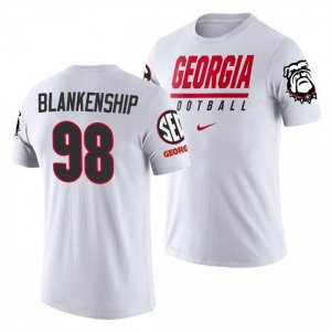 Georgia Bulldogs Rodrigo Blankenship Men's #98 Sideline Legend Performance White Football NCAA T-Shirt 2406VHMG3