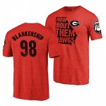 Georgia Bulldogs Rodrigo Blankenship Men's #98 town Classic Home Red Tri-Blend Football NCAA T-Shirt 2406LQSM7