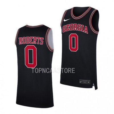 Georgia Bulldogs Terry Roberts Men's #0 Black Throwback 2022-23 Basketball NCAA Jersey 2406XVLF3