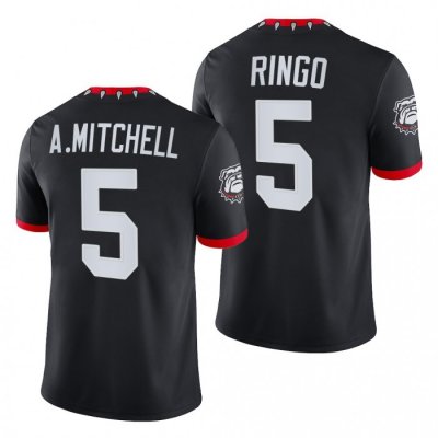 Georgia Bulldogs Adonai Mitchell Men's #5 CFP 3-Times Alternate National Champions Black Football NCAA Jersey 2406PYGS4