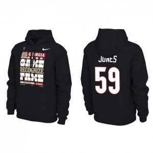 Georgia Bulldogs Broderick Jones Men's #59 2022 National Champions Playoff Pullover Locker Room Black Football NCAA Hoodie 2406QRZK4