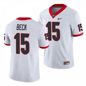 Georgia Bulldogs Carson Beck Men's #15 White Game Football NCAA Jersey 2406RFLN6