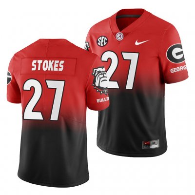 Georgia Bulldogs Eric Stokes Men's #27 2019 Color Crash Black Gradient Red Football NCAA Jersey 2406MHWS2