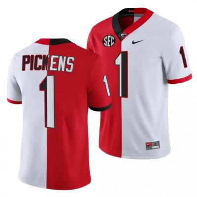 Georgia Bulldogs George Pickens Men's #1 Red Split Edition 1 White Football NCAA Jersey 2406SVBJ0