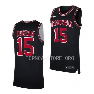 Georgia Bulldogs Jailyn Ingram Men's #15 Black Throwback 2022-23 Basketball NCAA Jersey 2406LJYB4