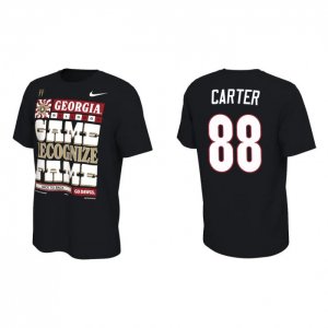 Georgia Bulldogs Jalen Carter Men's #88 2022 National Champions Playoff Black Locker Room Football NCAA T-Shirt 2406QWHQ3