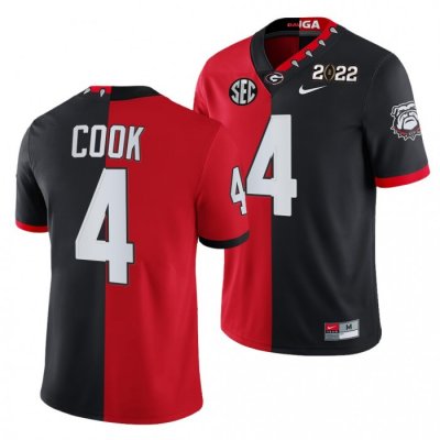 Georgia Bulldogs James Cook Men's #4 hip 2022 National Champions Black Split Edition Football NCAA Jersey 2406WKHN1