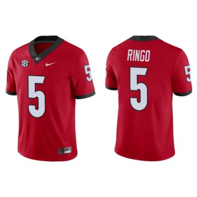 Georgia Bulldogs Kelee Ringo Men's #5 Red Game Football NCAA Jersey 2406HQQR2