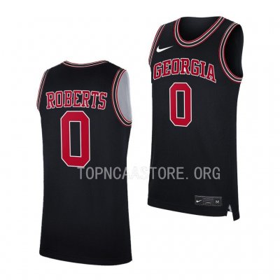 Georgia Bulldogs Terry Roberts Men's #0 Black Throwback 2022-23 Basketball NCAA Jersey 2406ZXVF4