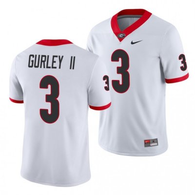 Georgia Bulldogs Todd Gurley II Men's #3 White Game Football NCAA Jersey 2406ZIFA1