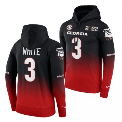 Georgia Bulldogs Zamir White Men's #3 2021 National Champions Playoff Red Black Football NCAA Hoodie 2406AKPT6