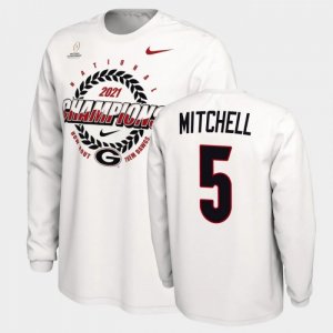 Georgia Bulldogs Adonai Mitchell Men's #5 White 2021 National Champions Football NCAA T-Shirt 2406OMKL8