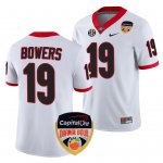 Georgia Bulldogs Brock Bowers Men's #19 White 2023 Orange Bowl Playoff Shirt Football NCAA Jersey 2406TZTH8