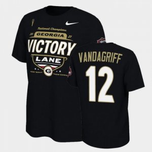 Georgia Bulldogs Brock Vandagriff Men's #12 Black 2021 National Champions Football NCAA T-Shirt 2406ZVMU4