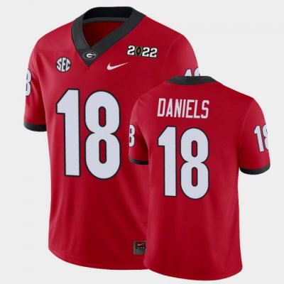 Georgia Bulldogs JT Daniels Men's #18 Game 2021 National Champions Red Football NCAA Jersey 2406DRTX1