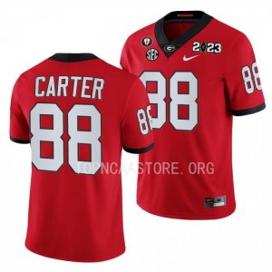 Georgia Bulldogs Jalen Carter Men's #88 Red 2023 National Championship Playoff Football NCAA Jersey 2406STVC0