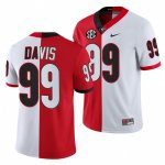 Georgia Bulldogs Jordan Davis Men's #99 Red Split Edition White Football NCAA Jersey 2406KVKX1