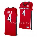 Georgia Bulldogs Jusaun Holt Men's #4 Replica Red Away 2022-23 Basketball NCAA Jersey 2406IBXJ3