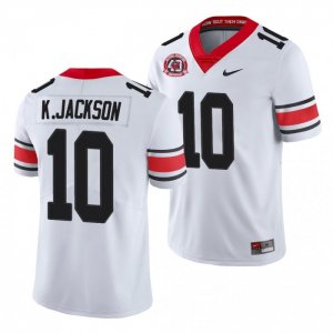 Georgia Bulldogs Kearis Jackson Men's #10 Alternate 40th Anniversary White Football NCAA Jersey 2406GSND6