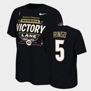 Georgia Bulldogs Kelee Ringo Men's #5 Black 2021 National Champions Football NCAA T-Shirt 2406BOPB3