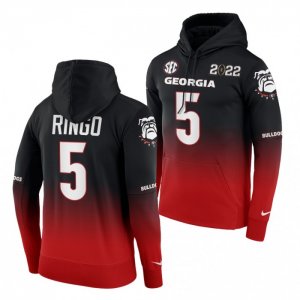 Georgia Bulldogs Kelee Ringo Men's #5 National Champions Color Crash 2021 Black Red Football NCAA Hoodie 2406NEYA0