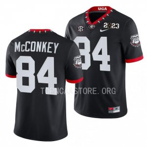 Georgia Bulldogs Ladd McConkey Men's #84 Black 2023 National Championship Playoff Football NCAA Jersey 2406TBHQ6